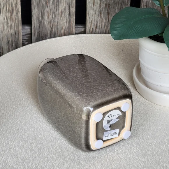 47th & Main ceramic crackle taupe bud vase - Picture 6 of 7